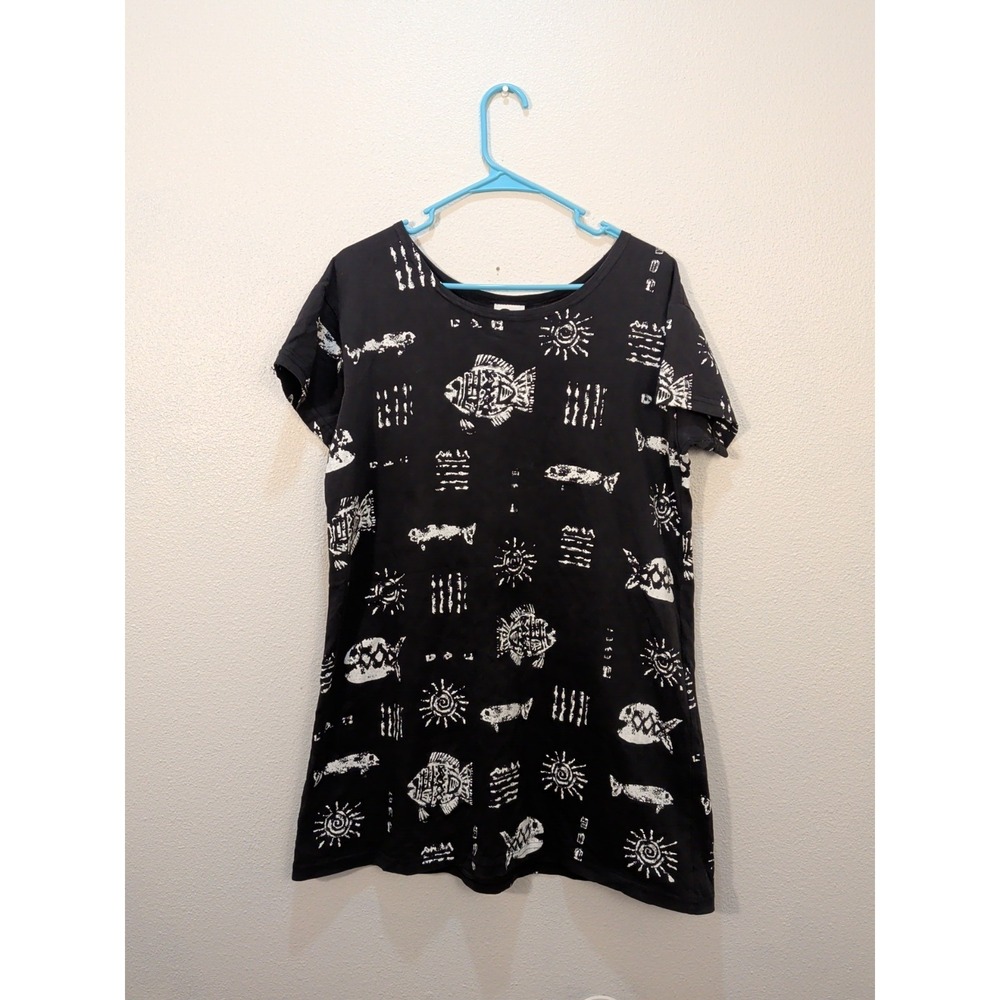 5th Ocean Clothing Women's Size Medium Black White Short Sleeve